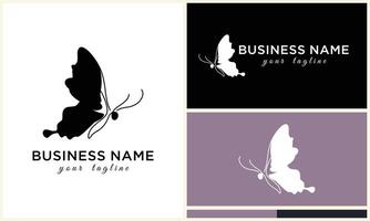 line art butterfly logo template vector