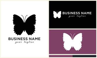 line art butterfly logo template vector