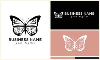 hand drawn butterfly logo template vector