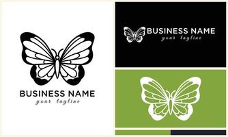 hand drawn butterfly logo template vector