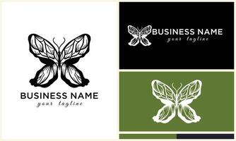 line art butterfly logo template vector