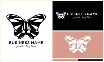 hand drawn butterfly logo template vector