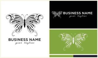 line art butterfly logo template vector