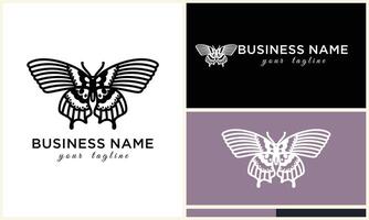 hand drawn butterfly logo template vector