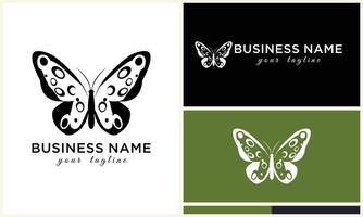 hand drawn butterfly logo template vector