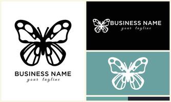 hand drawn butterfly logo template vector