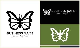 hand drawn butterfly logo template vector