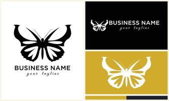 hand drawn butterfly logo template vector