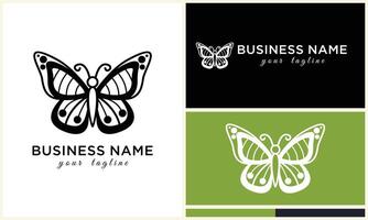 hand drawn butterfly logo template vector