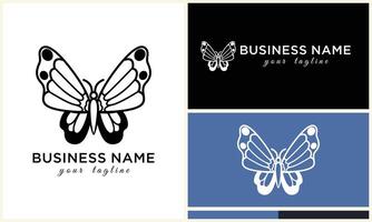 hand drawn butterfly logo template vector