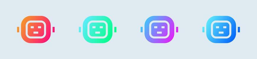 Robot solid icon in gradient colors. Artificial intelligence signs vector illustration.