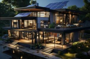AI generated solar power system for a house photo