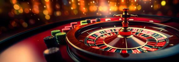 AI generated people with roule in casino photo