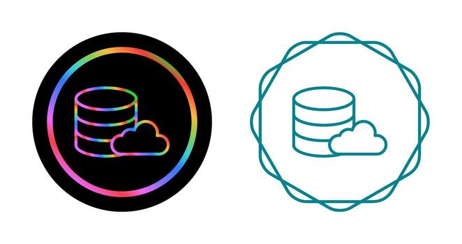 icono de vector de base de datos en la nube