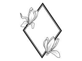 Flower Line Art Frame Illustration vector