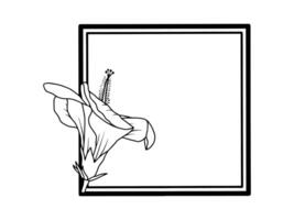 Frame Flower Line Art Illustration vector