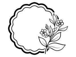 Flower Line Art Black and White vector