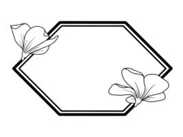 Flower Frame Black and White vector