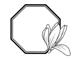 Frame Flower Line Art Illustration vector