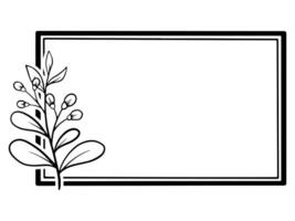 Hand Drawn Flower Frame Line Art vector