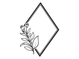 Flower Line Art Black and White vector