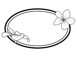 Flower Line Art Frame Illustration vector