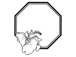 Flower Frame Sketch Line Art vector