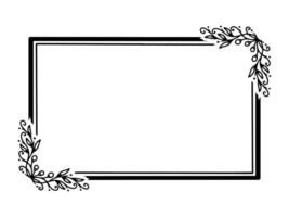 Flower Frame Sketch Line Art vector