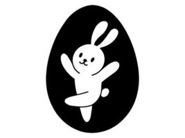 Easter Eggs Line Art Bunny vector