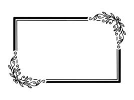 Flower Frame Sketch Line Art vector