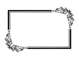 Flower Frame Sketch Line Art vector