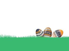 Easter Eggs Grass Background Illustration vector