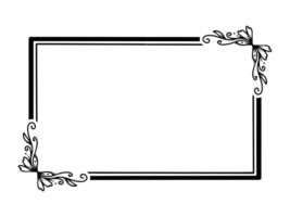 Flower Frame Sketch Line Art vector