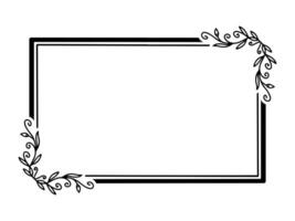 Flower Line Art Frame Illustration vector