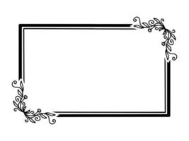 Flower Frame Sketch Line Art vector