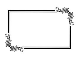 Flower Frame Sketch Line Art vector