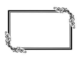 Frame Flower Sketch Line Art vector