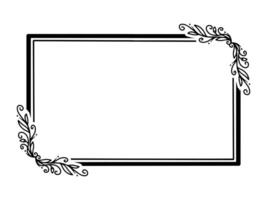 Frame Flower Sketch Line Art vector