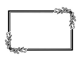 Flower Frame Sketch Line Art vector