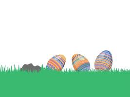 Easter Eggs Grass Background Illustration vector