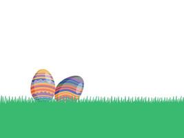 Easter Eggs in Green Grass vector