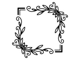 Flower Frame Black and White vector