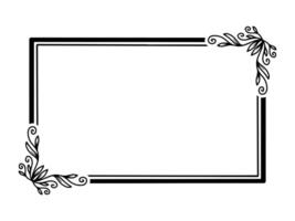 Hand Drawn Flower Frame Line Art vector