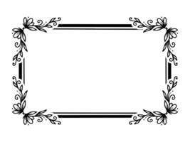 Flowers Frame Line Art Illustration vector