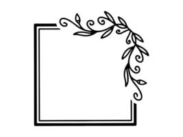 Flower Frame Black and White vector