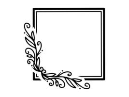 Flower Frame Sketch Line Art vector