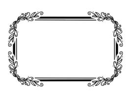 Hand Drawn Flower Frame Line Art vector