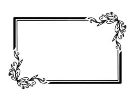 Flower Frame Black and White vector