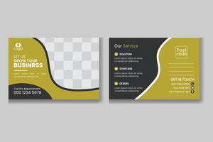 Modern Business Postcard Design Template with shapes. vector