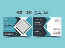 Modern Business Postcard Design Template with shapes. vector